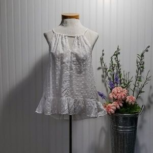 [caution to the wind] nwot white eyelet tank